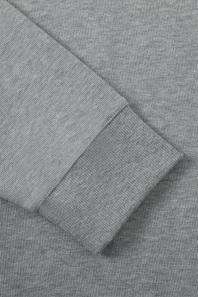 Merino-Blend French Rib Crew Neck Sweater | Grey EBC054