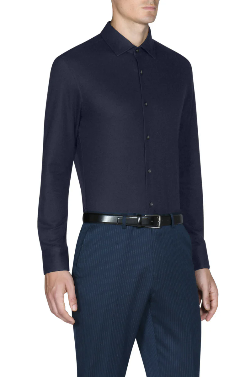 Knit Smart Shirt | Navy NNY096 Knit Smart Shirt | Navy NNY096