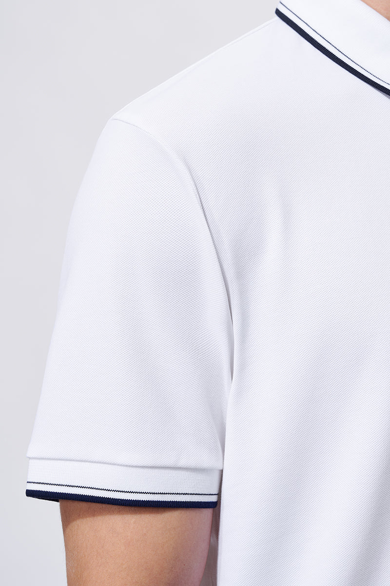 Pique Tipped Polo | White WH001Z Pique Tipped Polo | White WH001Z