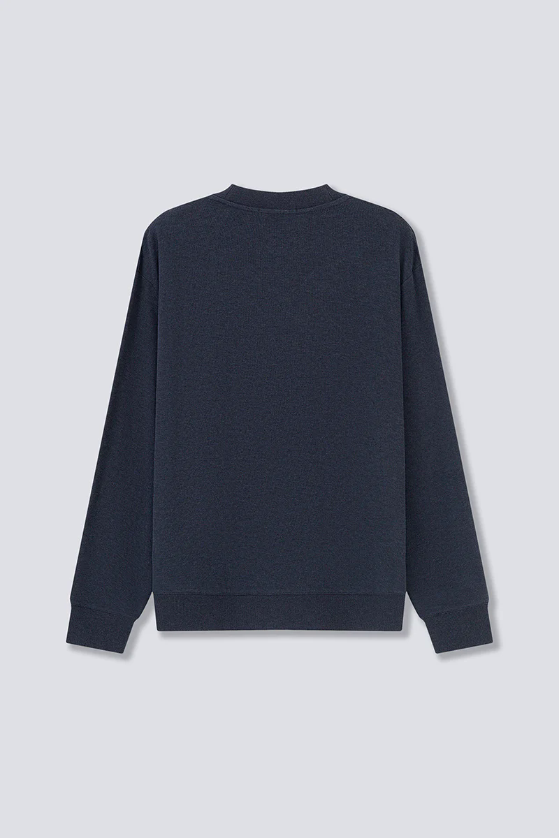 Merino-Blend French Rib Cardigan | Navy EB1244