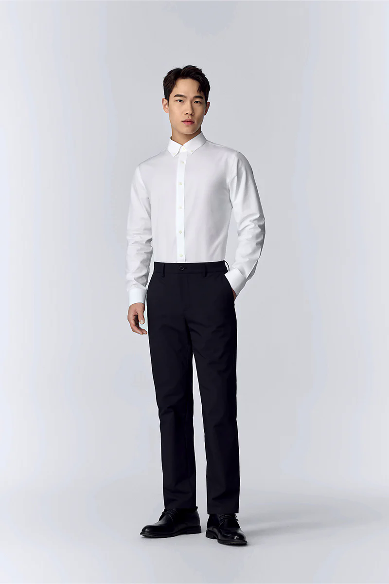 Wrinkle-Free Poplin Button-Down Dress Shirt | White WH001Z Wrinkle-Free Poplin Button-Down Dress Shirt | White WH001Z