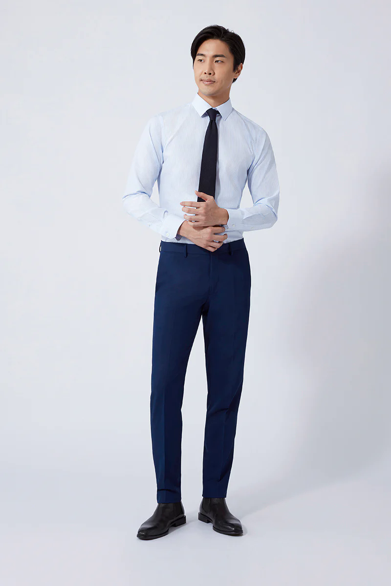 Wrinkle-Free Poplin Dress Shirt | Light Blue Stripes 15103N Wrinkle-Free Poplin Dress Shirt | Light Blue Stripes 15103N