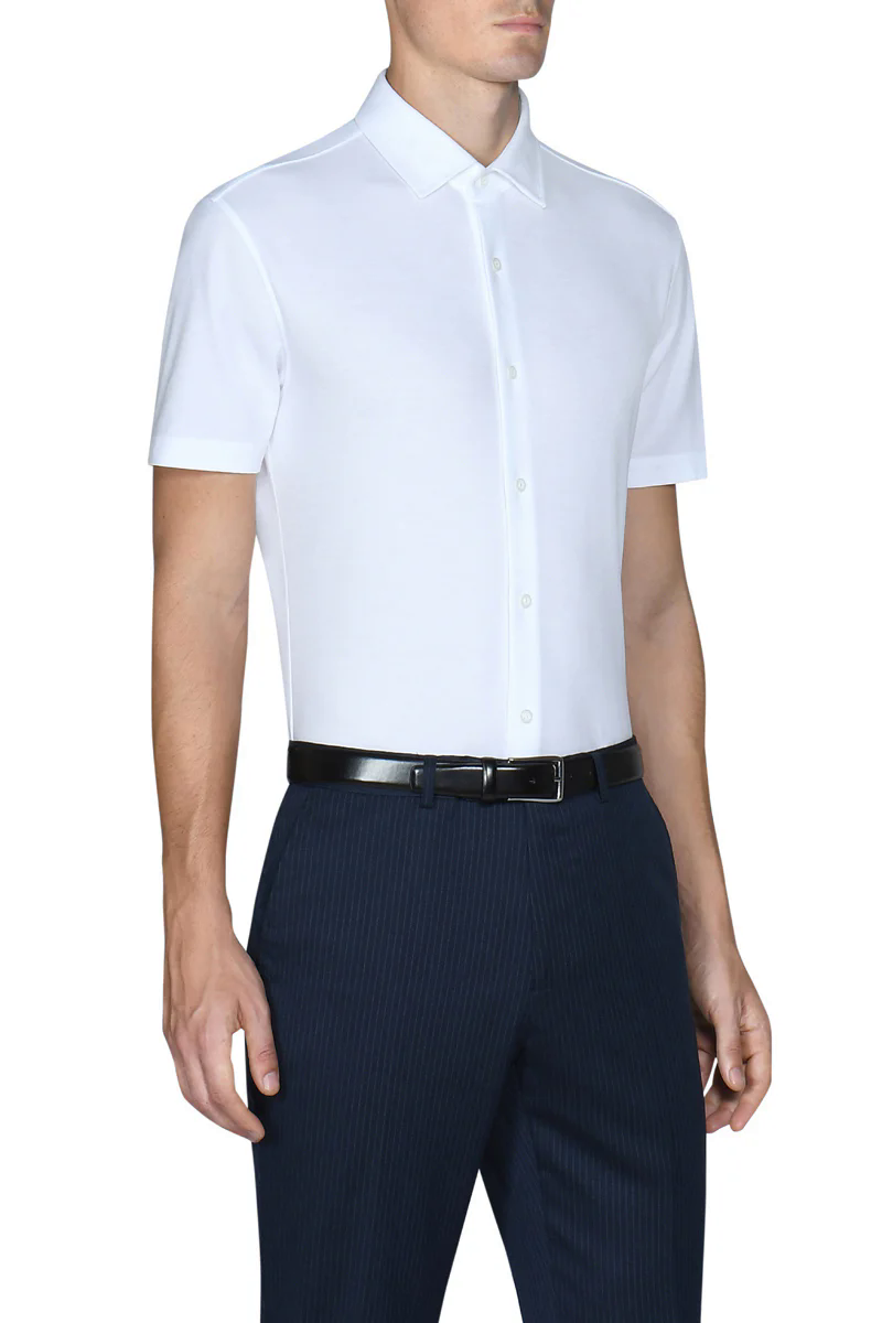 Knit Short Sleeve Smart Shirt | White WH001Z Knit Short Sleeve Smart Shirt | White WH001Z