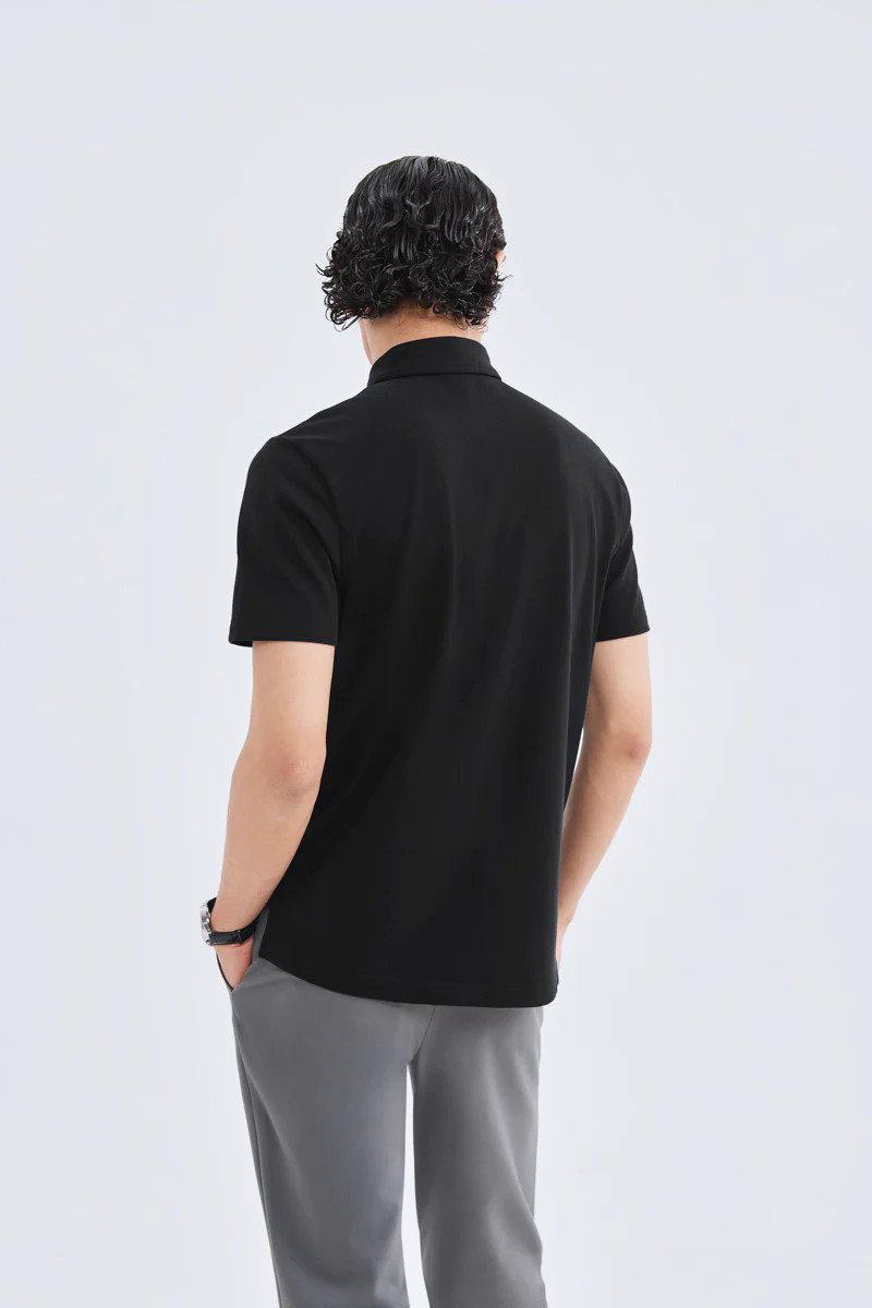 Waterless Dye Pique Polo | Black BKYD01 Waterless Dye Pique Polo | Black BKYD01