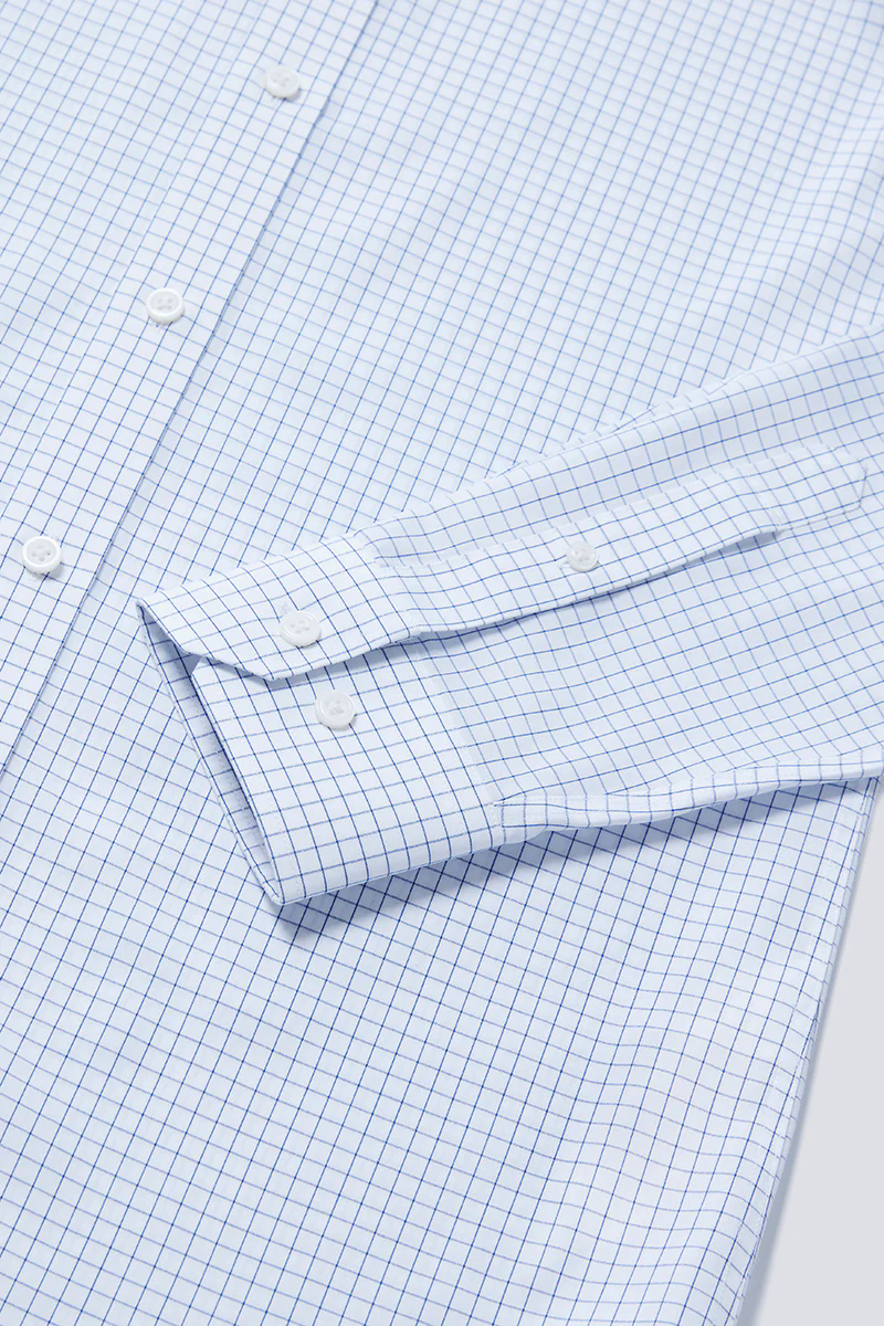 Wrinkle-Free Poplin Dress Shirt | Blue Check 16787N Wrinkle-Free Poplin Dress Shirt | Blue Check 16787N