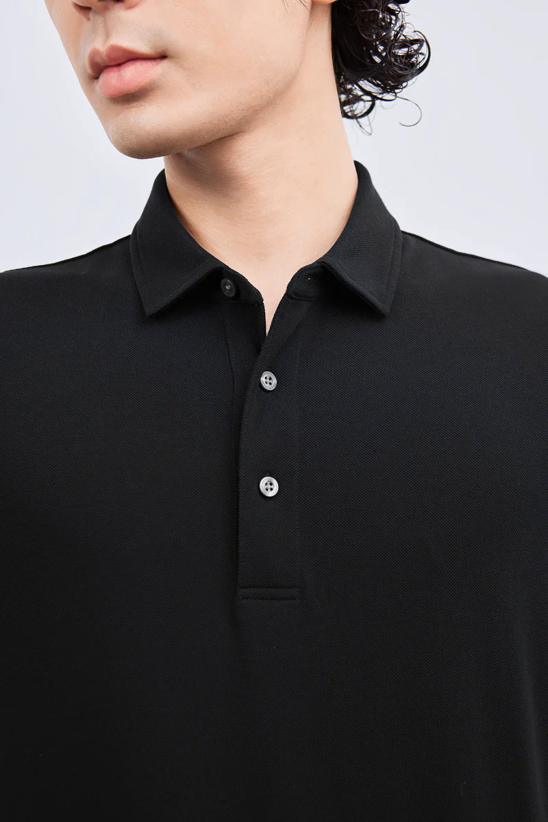 Waterless Dye Pique Polo | Black BKYD01 Waterless Dye Pique Polo | Black BKYD01