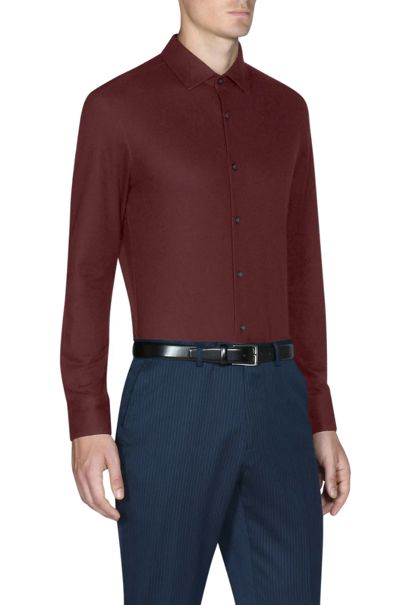 Knit Smart Shirt | Burgundy RDE179 Knit Smart Shirt | Burgundy RDE179