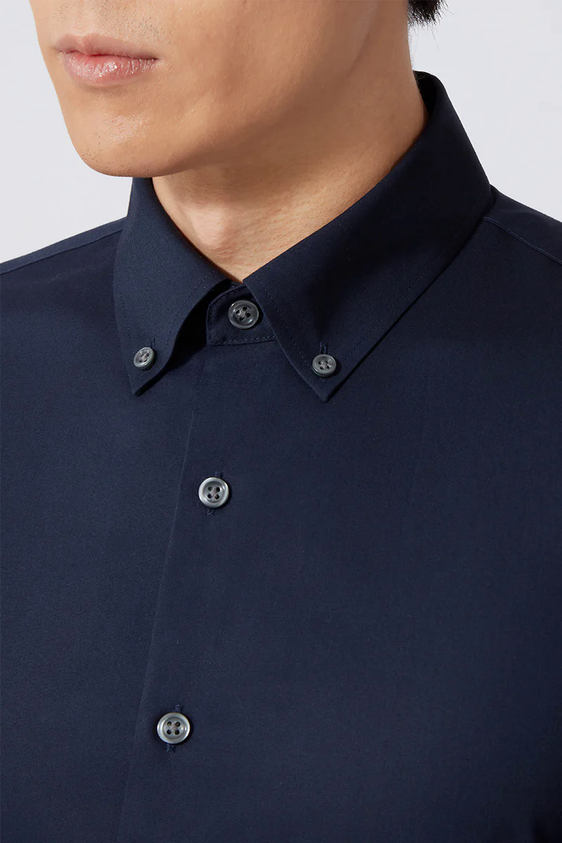 Poplin Button-Down Smart Shirt | Navy 0053KM Poplin Button-Down Smart Shirt | Navy 0053KM
