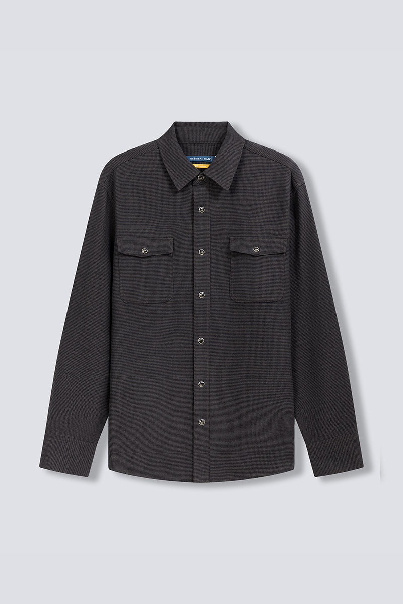 HeatGuard Casual Shirt Jacket | Brown Semi Plain 6098NZ