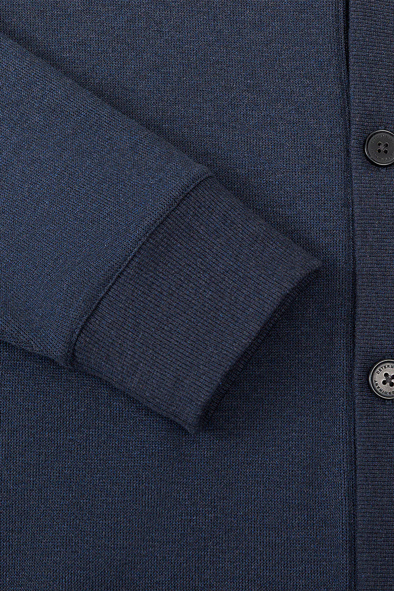 Merino-Blend French Rib Cardigan | Navy EB1244