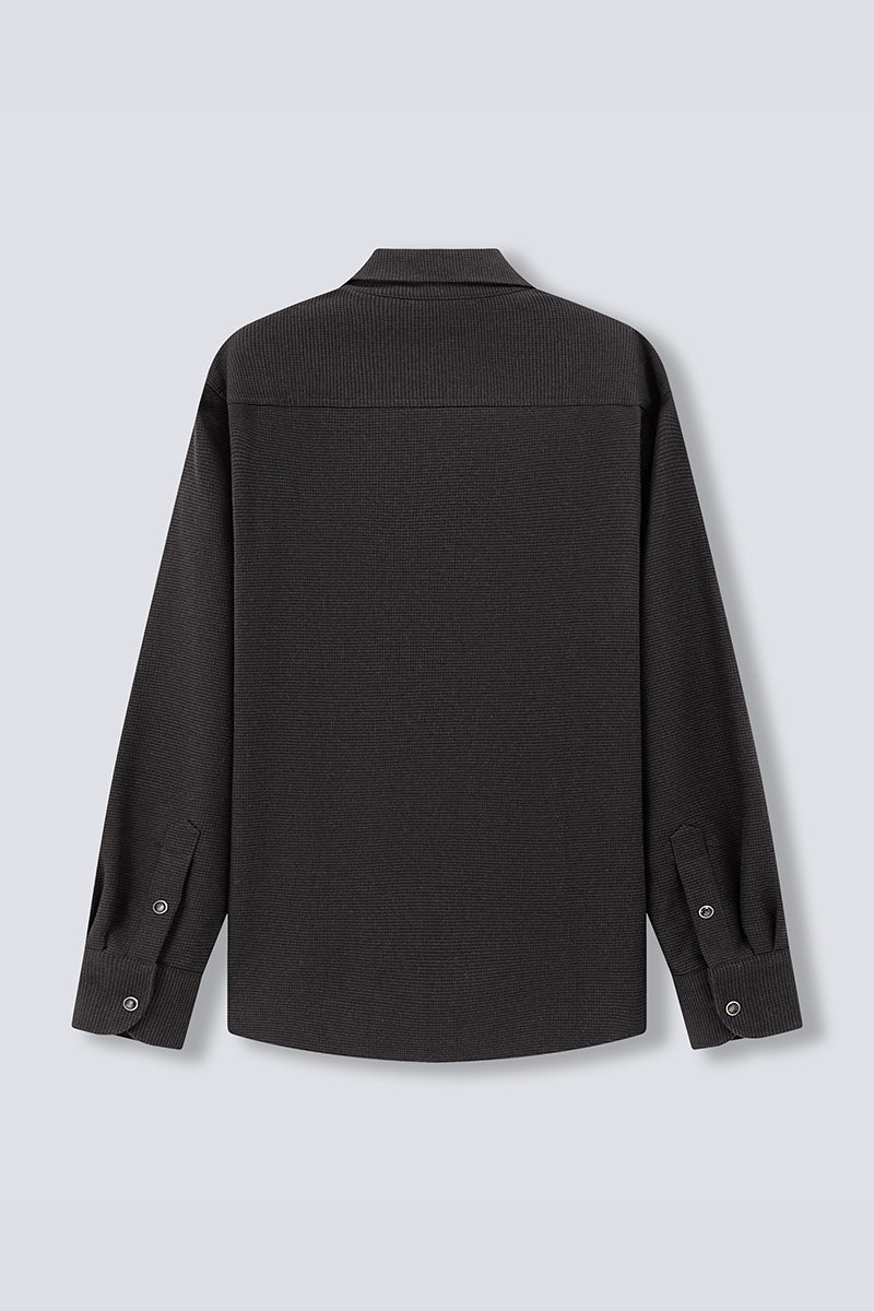 HeatGuard Casual Shirt Jacket | Brown Semi Plain 6098NZ