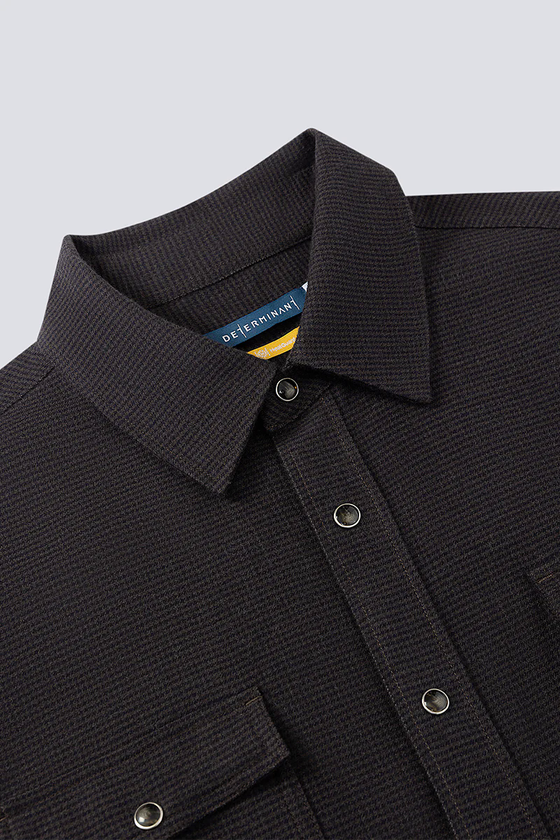 HeatGuard Casual Shirt Jacket | Brown Semi Plain 6098NZ