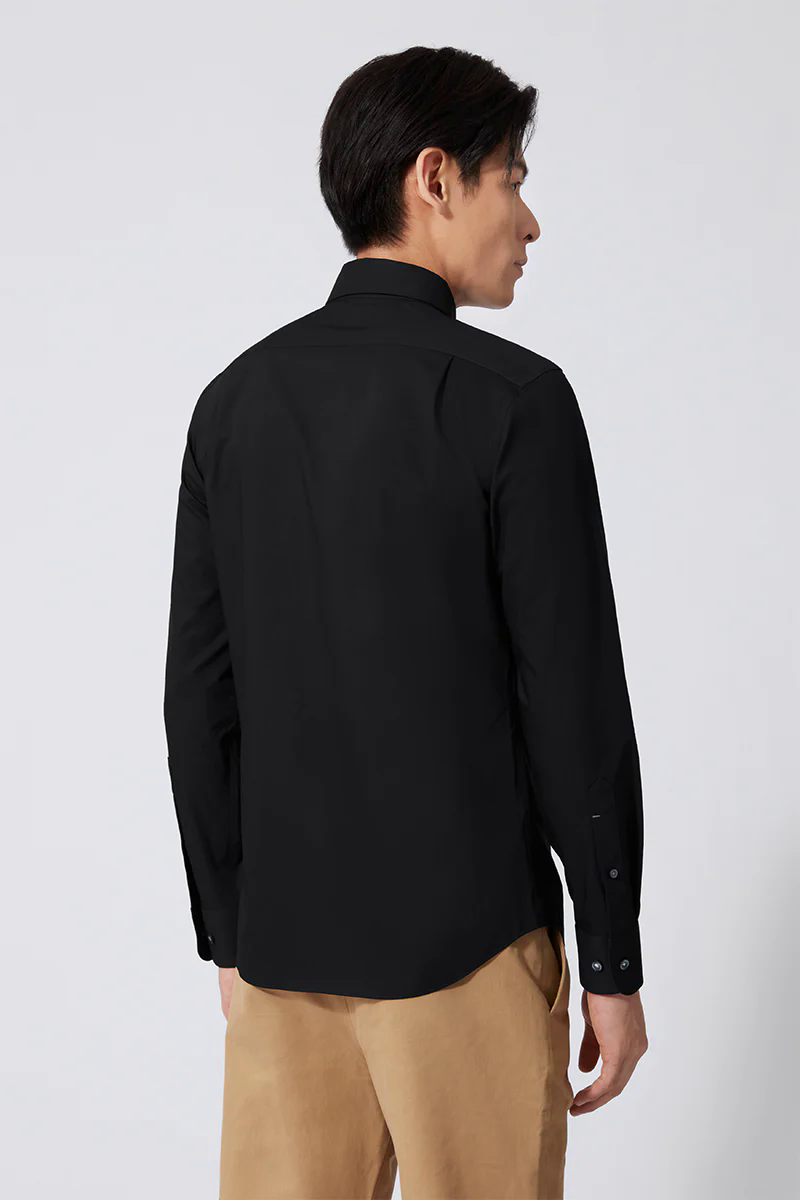 Poplin Button-Down Smart Shirt | Black BKFD01 Poplin Button-Down Smart Shirt | Black BKFD01