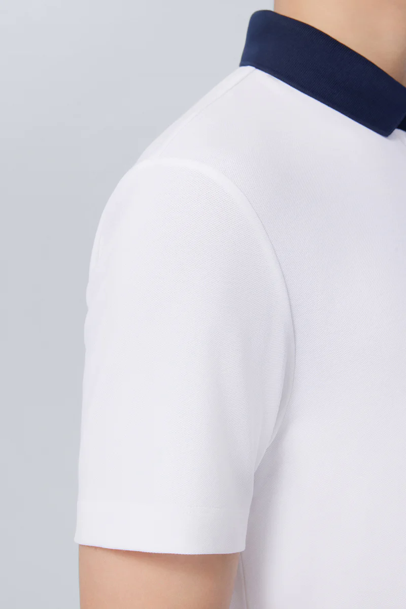 Pique Contrast Collar Polo | White WH001Z