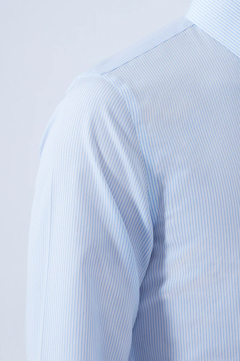 Wrinkle-Free Poplin Dress Shirt | Light Blue Stripes 15103N Wrinkle-Free Poplin Dress Shirt | Light Blue Stripes 15103N