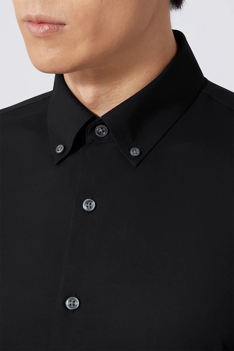 Poplin Button-Down Smart Shirt | Black BKFD01 Poplin Button-Down Smart Shirt | Black BKFD01