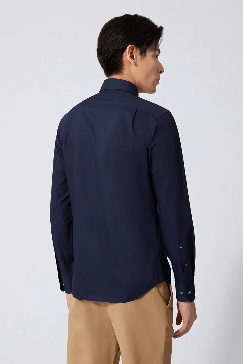 Poplin Button-Down Smart Shirt | Navy 0053KM Poplin Button-Down Smart Shirt | Navy 0053KM