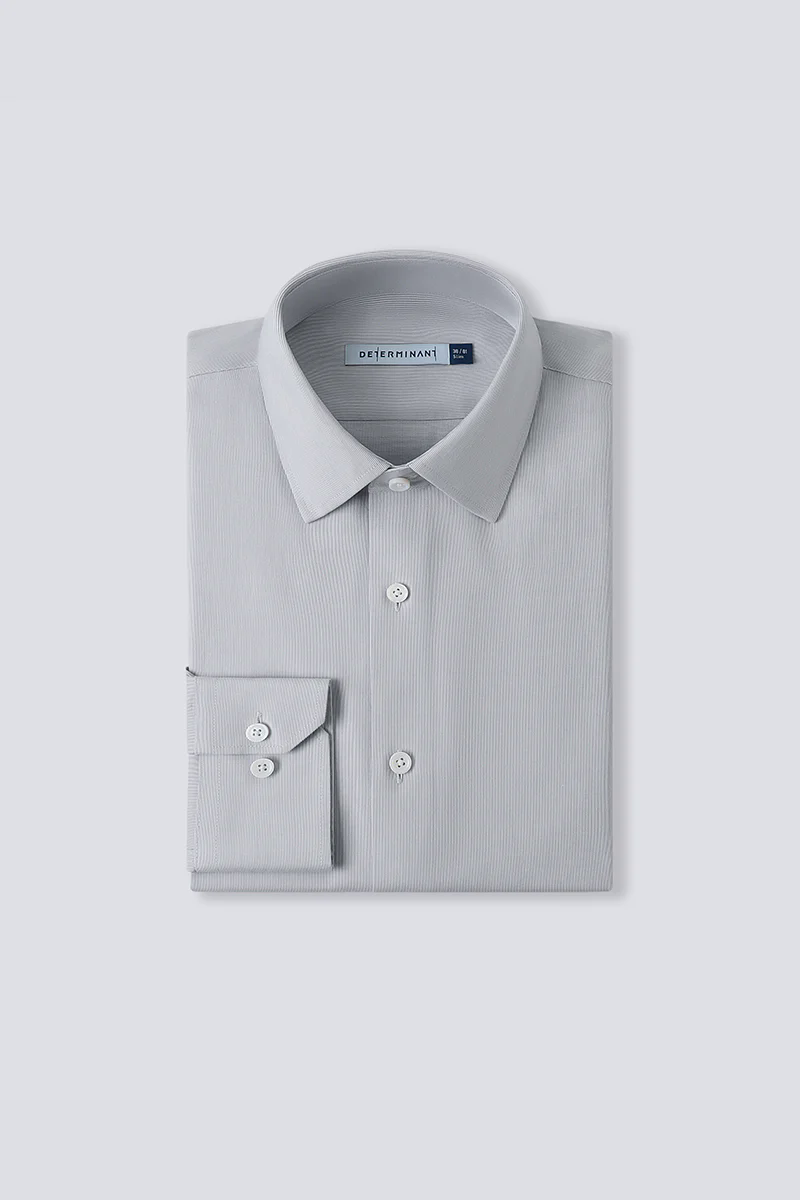 Supreme Cotton-Cashmere Dobby Dress Shirt | Grey Stripes 28700N Supreme Cotton-Cashmere Dobby Dress Shirt | Grey Stripes 28700N