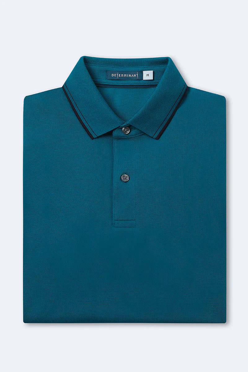 Pique Tipped Polo | Teal TQE060 Pique Tipped Polo | Teal TQE060