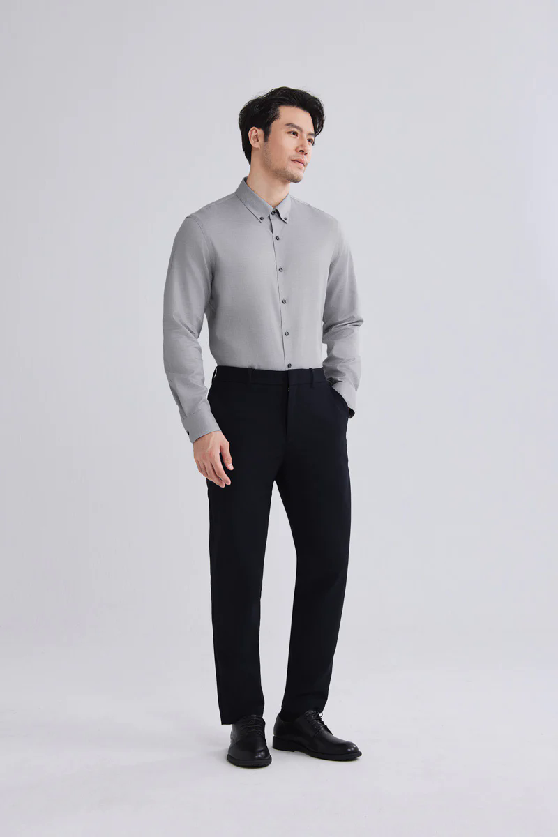 Waterless Dye Button-Down Smart Shirt | Grey 25238N Waterless Dye Button-Down Smart Shirt | Grey 25238N