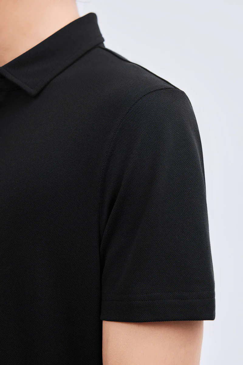 Waterless Dye Pique Polo | Black BKYD01 Waterless Dye Pique Polo | Black BKYD01