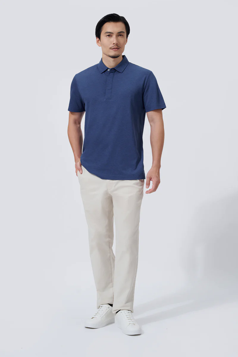 Supreme Cotton-Silk Pique Polo | Blue EB1258 Supreme Cotton-Silk Pique Polo | Blue EB1258