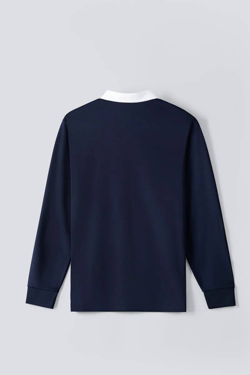 Regal Interlock Long Sleeve Rugby Shirt | Navy NNY096