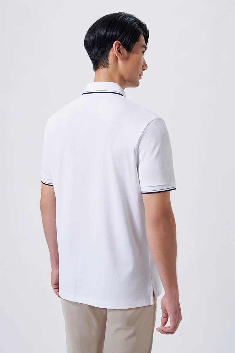 Pique Tipped Polo | White WH001Z Pique Tipped Polo | White WH001Z
