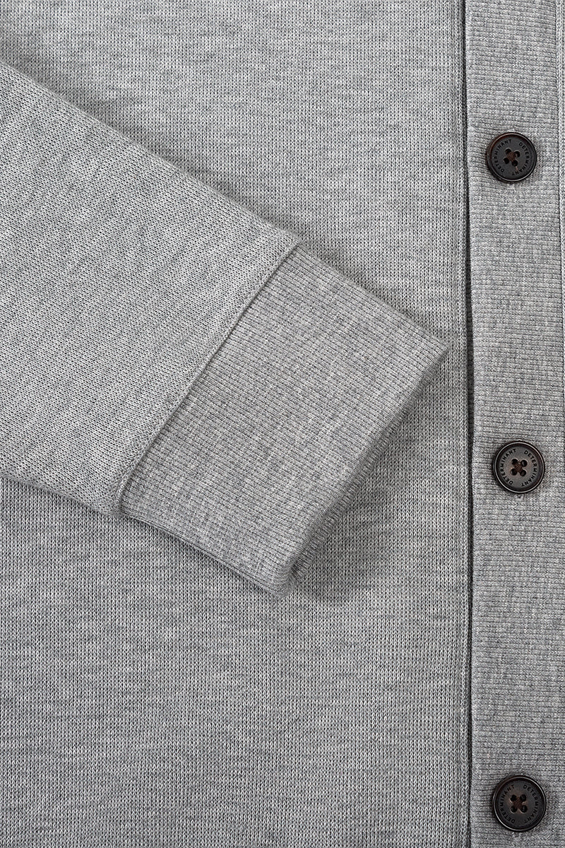 Merino-Blend French Rib Cardigan | Grey EBC054 Merino-Blend French Rib Cardigan | Grey EBC054