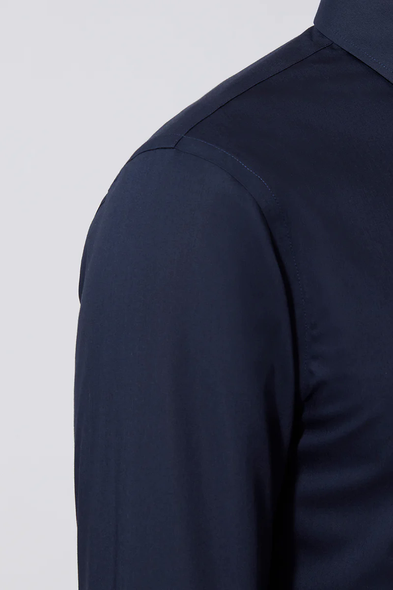 Poplin Button-Down Smart Shirt | Navy 0053KM Poplin Button-Down Smart Shirt | Navy 0053KM