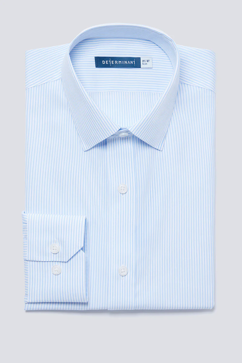 Wrinkle-Free Poplin Dress Shirt | Light Blue Stripes 15103N Wrinkle-Free Poplin Dress Shirt | Light Blue Stripes 15103N