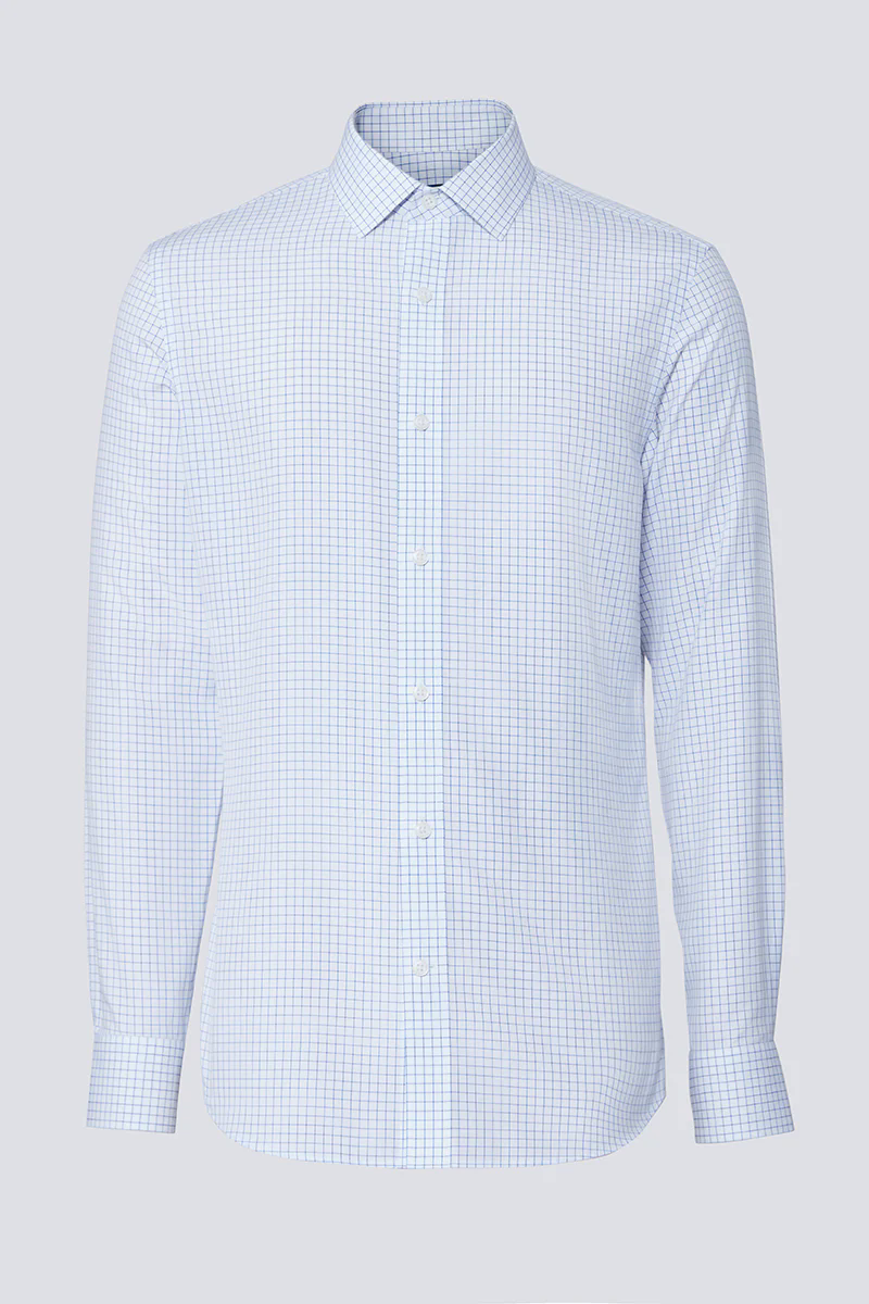 Wrinkle-Free Poplin Dress Shirt | Blue Check 16787N Wrinkle-Free Poplin Dress Shirt | Blue Check 16787N