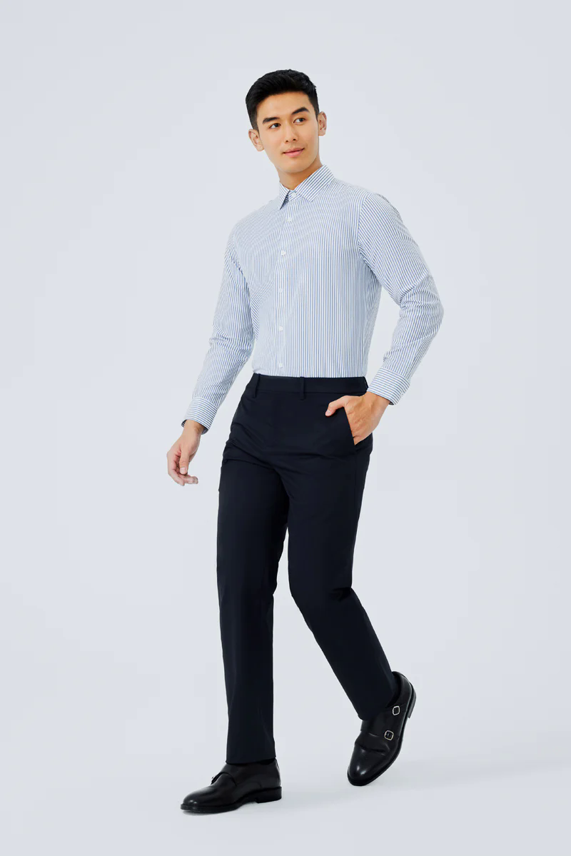 Waterless Dye Dress Shirt | Dark Blue Stripes 22565N Waterless Dye Dress Shirt | Dark Blue Stripes 22565N