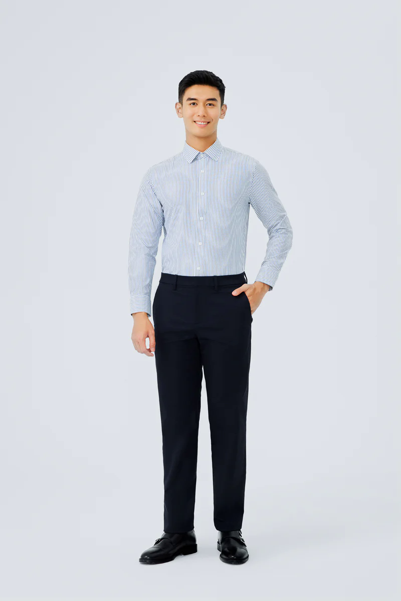 Waterless Dye Dress Shirt | Dark Blue Stripes 22565N Waterless Dye Dress Shirt | Dark Blue Stripes 22565N