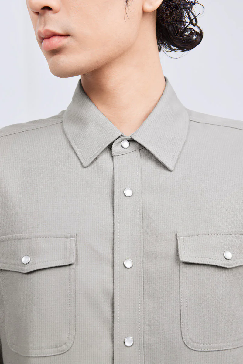 HeatGuard Casual Shirt Jacket | Khaki Semi Plain 6100NZ HeatGuard Casual Shirt Jacket | Khaki Semi Plain 6100NZ