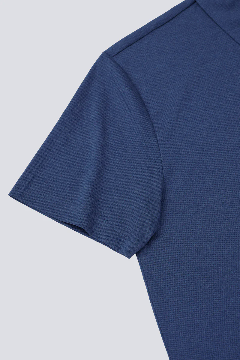 Supreme Cotton-Silk Pique Polo | Blue EB1258 Supreme Cotton-Silk Pique Polo | Blue EB1258