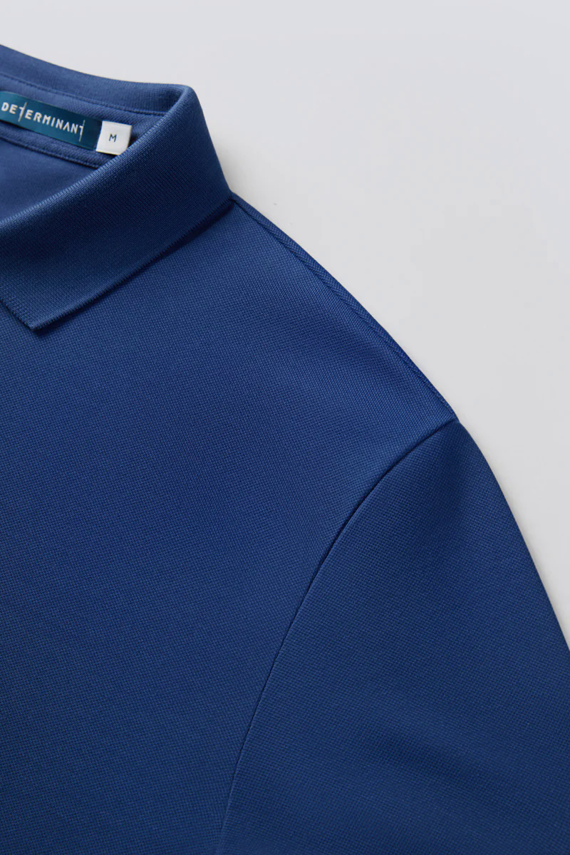 Pique Long Sleeve Polo | Blue NYE073 Pique Long Sleeve Polo | Blue NYE073