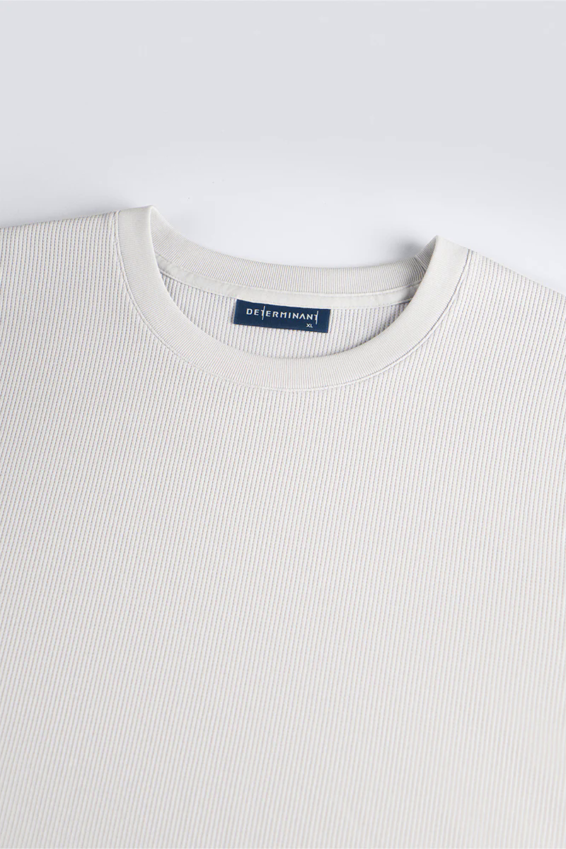 Waffle Crew Neck T-Shirt | Light Grey GYFL01