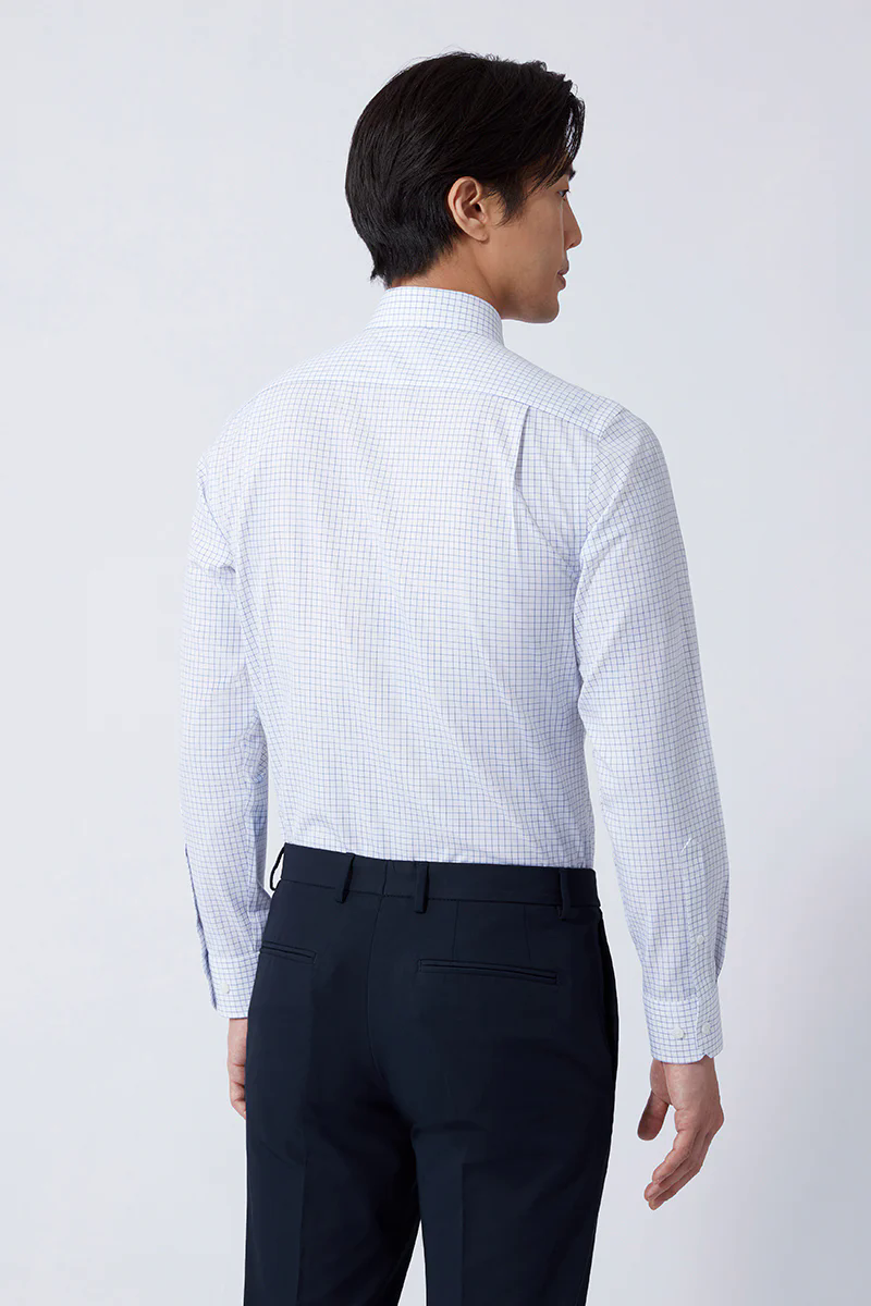 Wrinkle-Free Poplin Dress Shirt | Blue Check 16787N Wrinkle-Free Poplin Dress Shirt | Blue Check 16787N