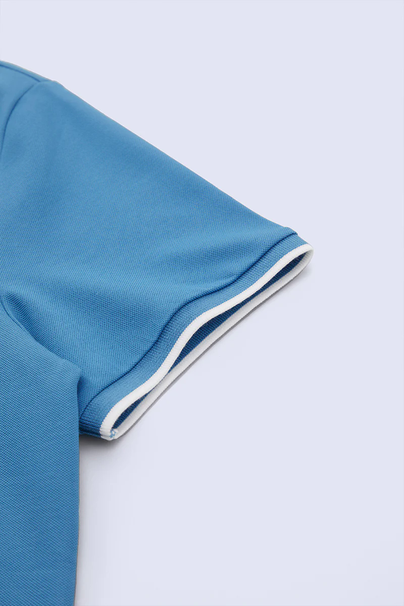 Contrast Rib Crew Neck T-Shirt | Blue T7468U Contrast Rib Crew Neck T-Shirt | Blue T7468U