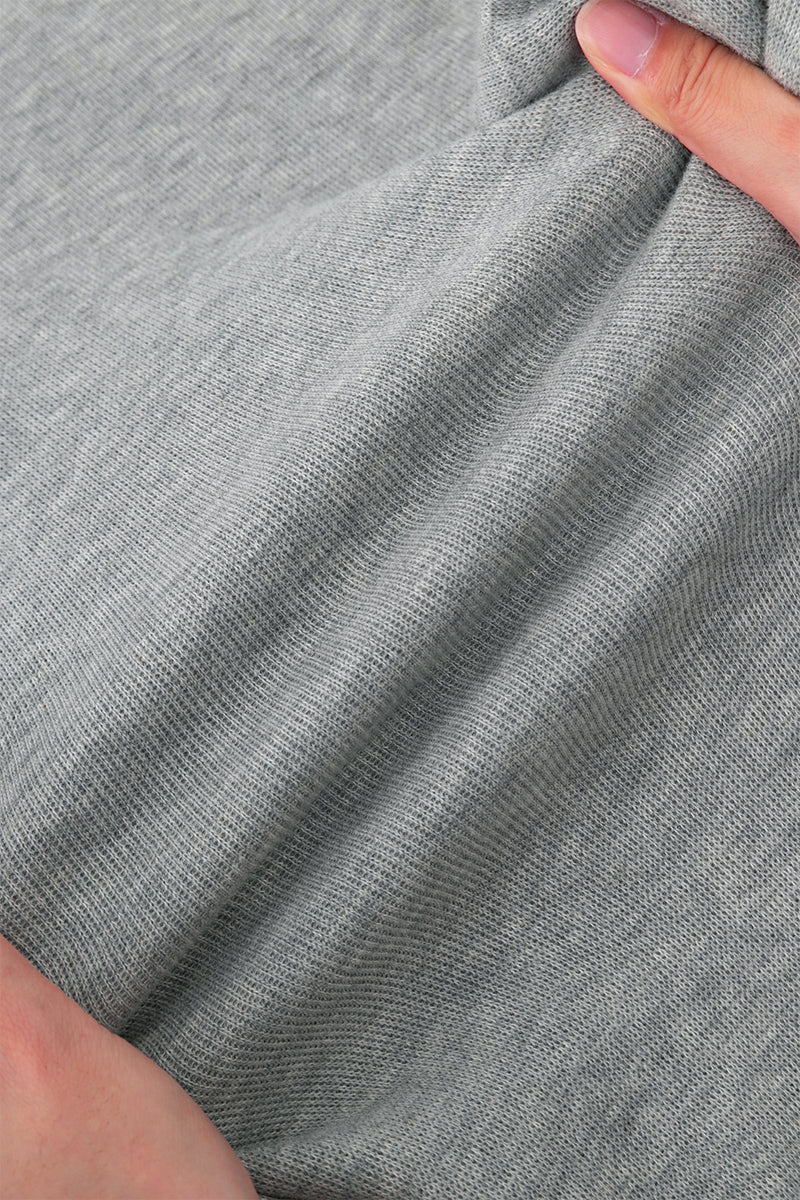 Merino-Blend French Rib Crew Neck Sweater | Grey EBC054