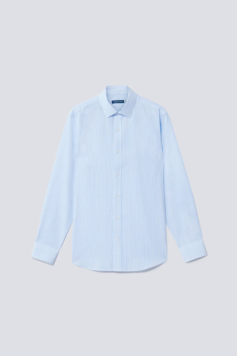 Wrinkle-Free Poplin Dress Shirt | Light Blue Stripes 15103N Wrinkle-Free Poplin Dress Shirt | Light Blue Stripes 15103N