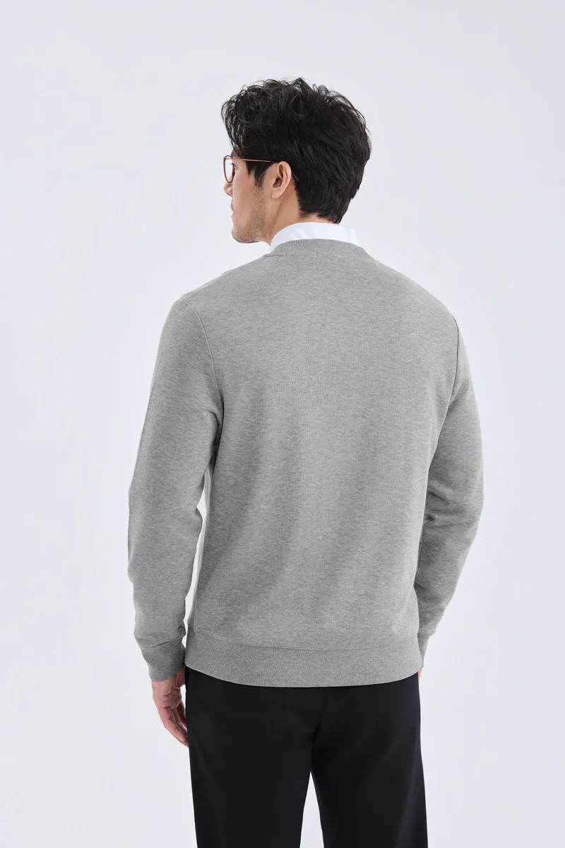Merino-Blend French Rib Cardigan | Grey EBC054 Merino-Blend French Rib Cardigan | Grey EBC054