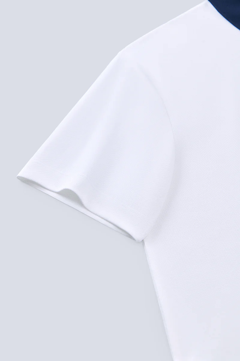 Pique Contrast Collar Polo | White WH001Z