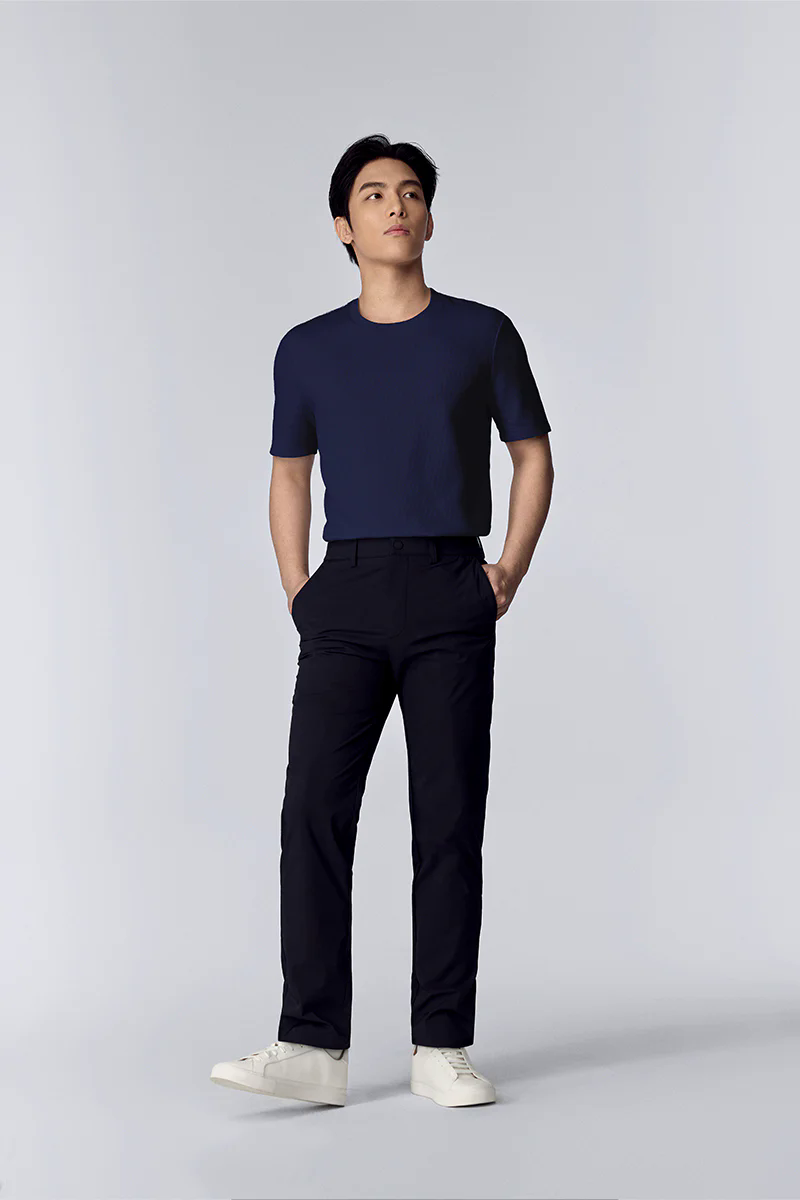 Waffle Crew Neck T-Shirt | Navy NNY096 Waffle Crew Neck T-Shirt | Navy NNY096