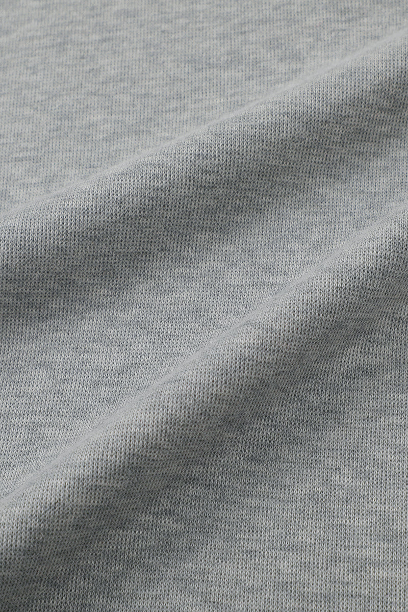 Merino-Blend French Rib Crew Neck Sweater | Grey EBC054