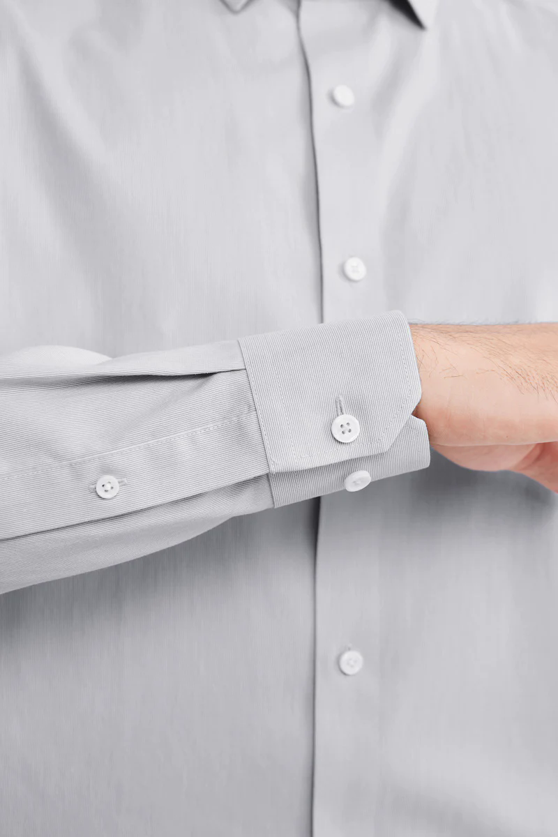 Supreme Cotton-Cashmere Dobby Dress Shirt | Grey Stripes 28700N Supreme Cotton-Cashmere Dobby Dress Shirt | Grey Stripes 28700N