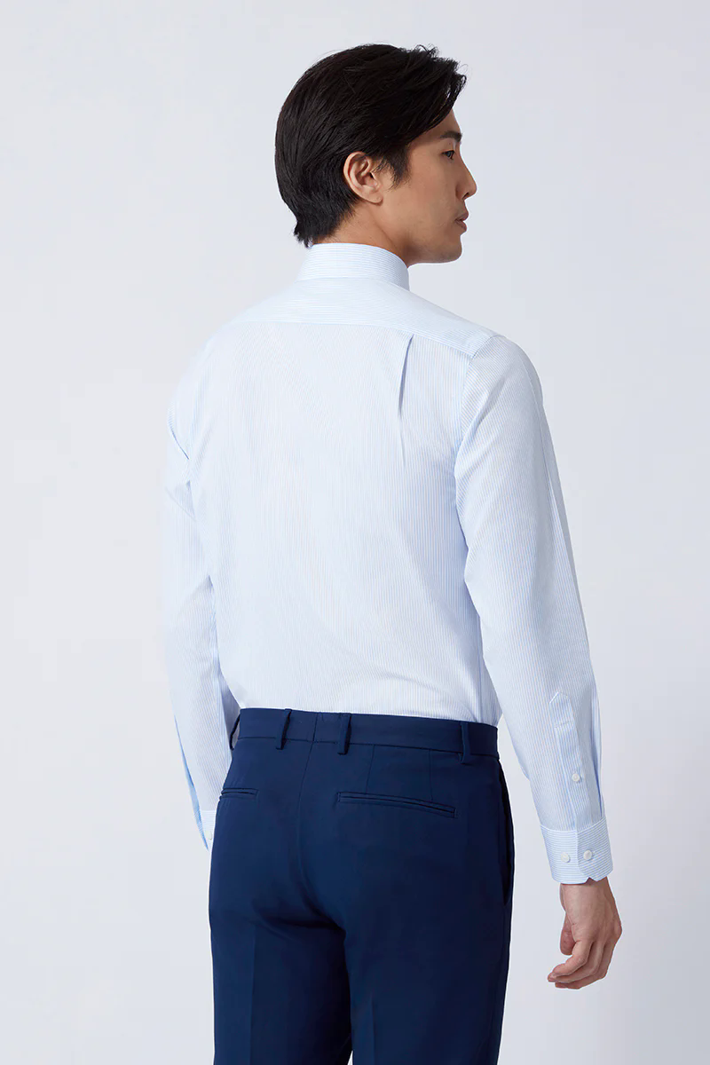 Wrinkle-Free Poplin Dress Shirt | Light Blue Stripes 15103N Wrinkle-Free Poplin Dress Shirt | Light Blue Stripes 15103N