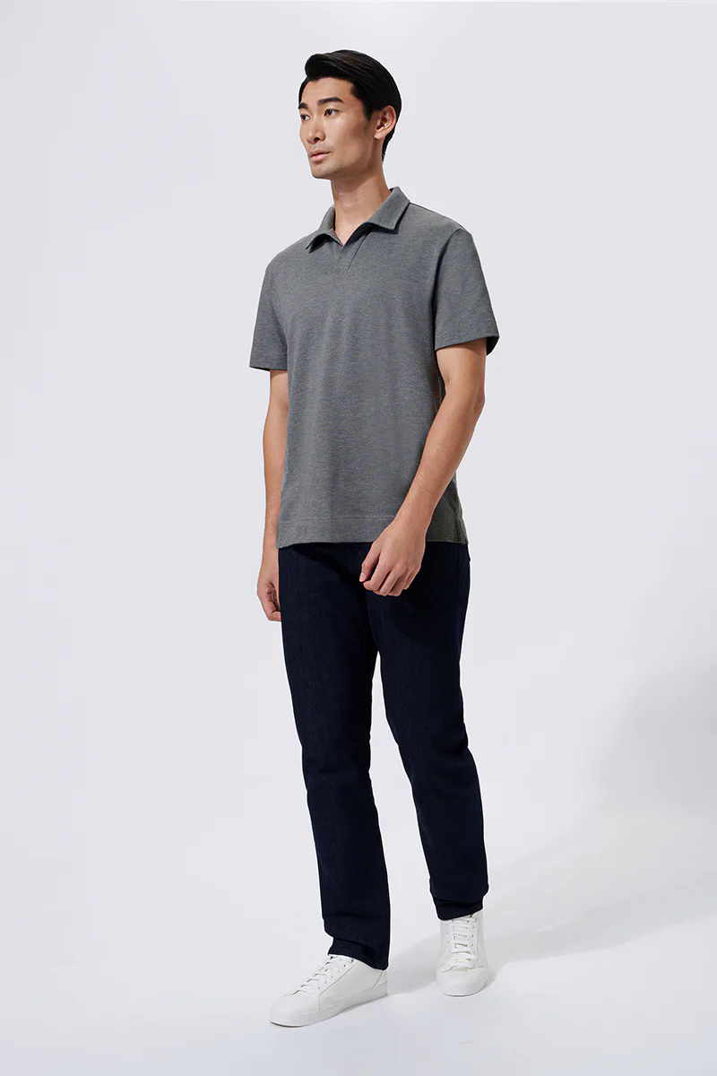 Regal Pique Buttonless Polo | Dark Grey EBCG30 Regal Pique Buttonless Polo | Dark Grey EBCG30