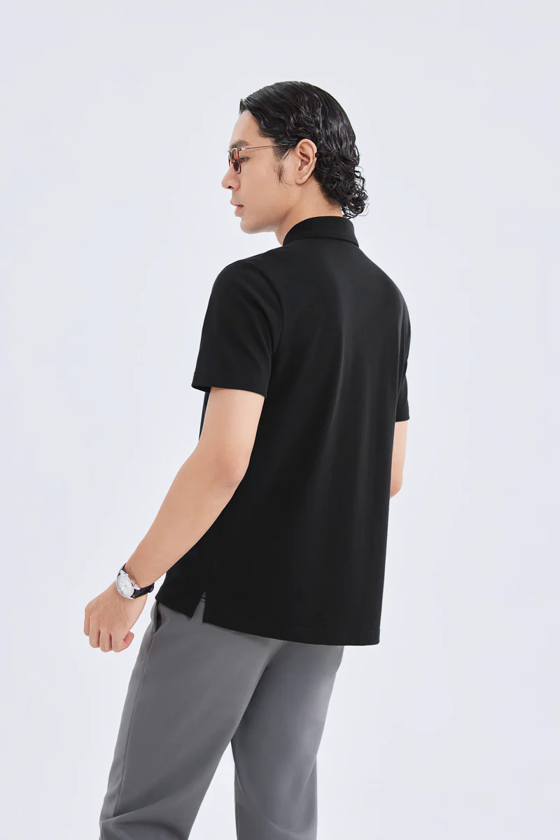 Waterless Dye Pique Polo | Black BKYD01 Waterless Dye Pique Polo | Black BKYD01